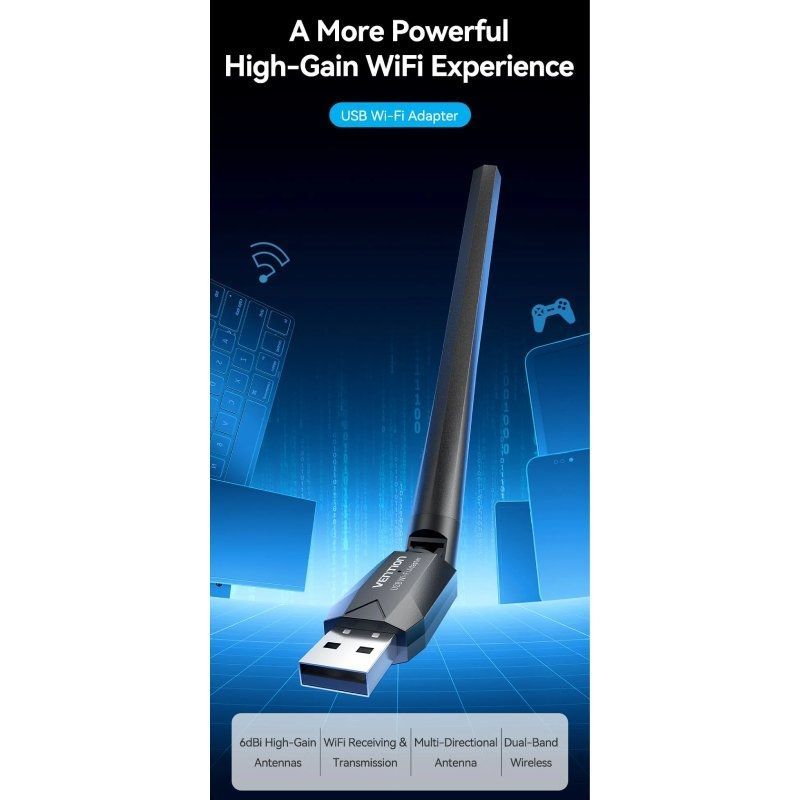 Adaptador USB - WiFi Vention 650Mbps